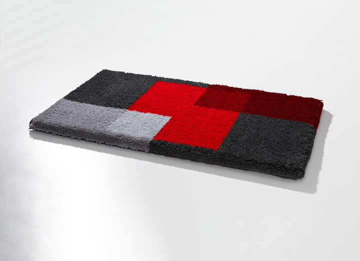 Badgarnituren - Badgarnitur von Grund mit rutschhemmender Rückseite, in Größe 100 (Vorleger halbrund, 50/ 80 cm) bis 112 (WC-Deckelbezug, 47/ 50 cm), in Farbe BLAU Ansicht 2