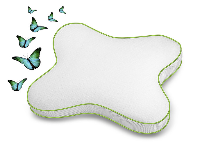 Gesunder Schlaf - Ergonomisch geformtes Schmetterlingskissen, in Farbe WEIß Ansicht 1