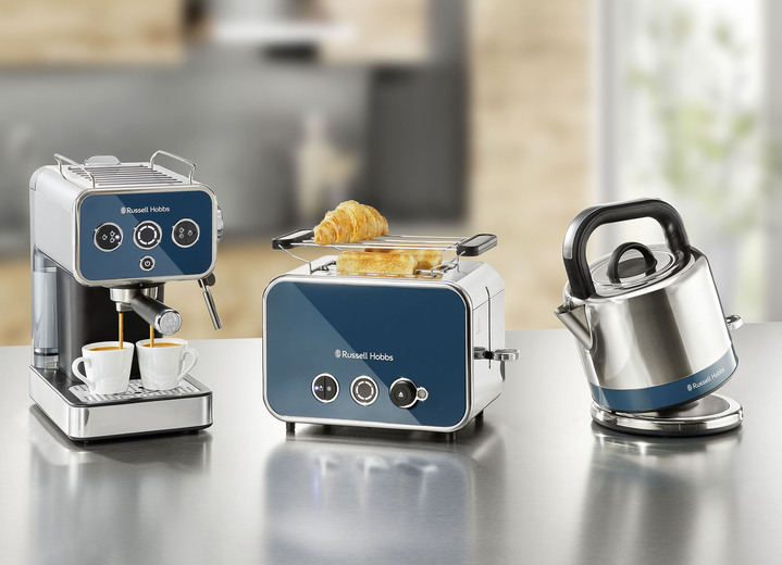 - Russell Hobbs Frühstücksserie im Retro-Design, in Farbe BLAU, in Ausführung Espressomaschine