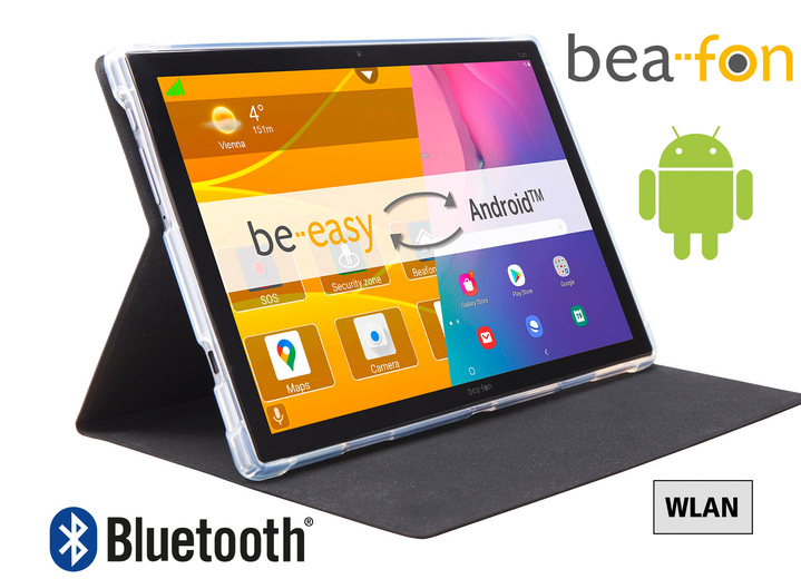 - Bea-fon Tablet-PC 10,1 Zoll, in Farbe SILBER, in Ausführung bea-fon TAB-Pro TL20 mit Book-Cover Ansicht 1