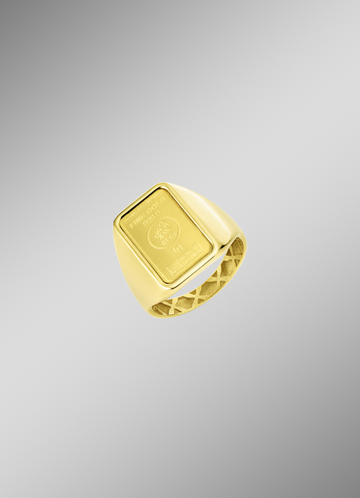 Ringe - Ein Geschenk von bleibendem Wert: Goldbarren-Partnerring, in Größe 160 bis 240, in Farbe , in Ausführung Damenring Ansicht 1