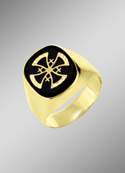 - Herrenring mit Kreuz, in Farbe