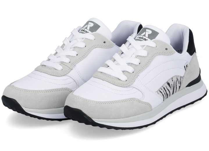 - Rieker Sneaker mit interessantem Zebra-Druck, in Größe 036 bis 043, in Farbe WEISS Ansicht 4