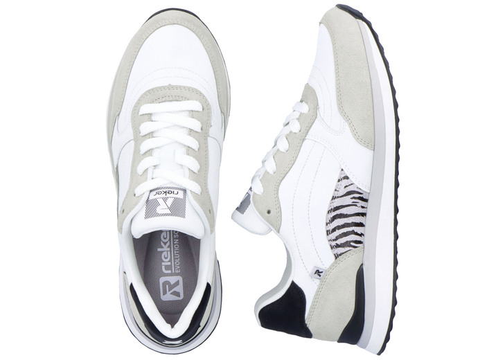 - Rieker Sneaker mit interessantem Zebra-Druck, in Größe 036 bis 043, in Farbe WEISS Ansicht 5