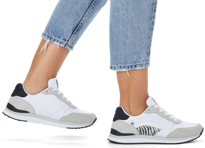- Rieker Sneaker mit interessantem Zebra-Druck, in Größe 036 bis 043, in Farbe WEISS Ansicht 7