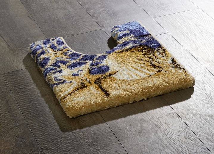 Badgarnituren - Badgarnitur mit rutschhemmender Rückseite, in Größe 100 (Vorleger halbrund, 50/ 80 cm) bis 112 (WC-Deckelbezug, 47/ 50 cm), in Farbe BLAU Ansicht 2