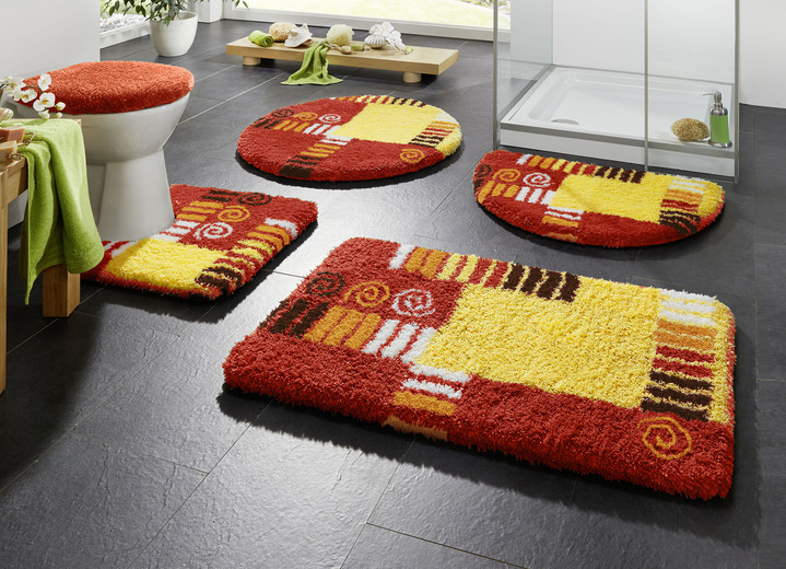 Badgarnituren - Badgarnitur mit rutschhemmend latexierter Rückseite, in Größe 100 (Vorleger halbrund, 50/ 80 cm) bis 112 (WC-Deckelbezug, 47/ 50 cm), in Farbe GRÜN Ansicht 2