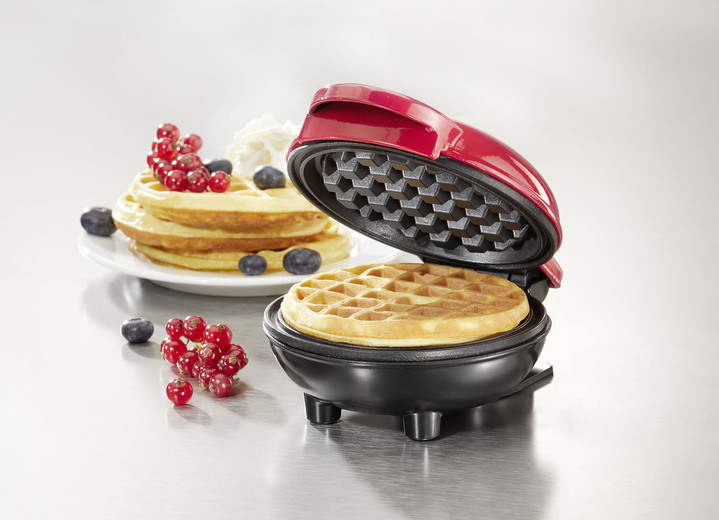 Backen - Mini-Waffeleisen für den schnellen Hunger zwischendurch, in Farbe ROT-SCHWARZ Ansicht 1