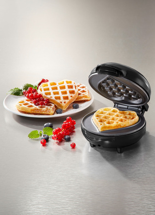 Mini-Herz-Waffeleisen mit Antihaftbeschichtung