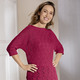 Basics - Pullover in Fledermausform – Farbe ROT – Ansicht 2 Basics - Pullover in Fledermausform, in Größe L(44/46) bis XS(32/34), in Farbe SANDBEIGE – Farbe ROT – Ansicht 2