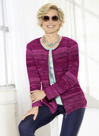 Strickjacke in aufwendiger Melangeoptik