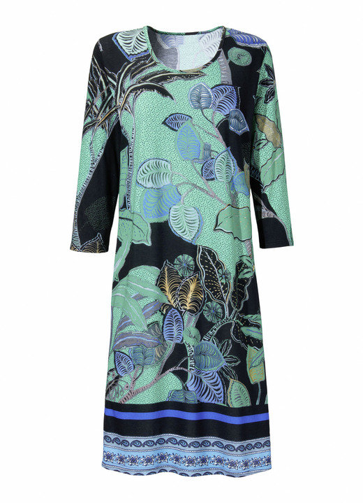 Nachthemden - Nachthemd von Laurina mit tollem Druckdessin und Modal Ansicht 3 Nachthemden - Nachthemd von Laurina mit tollem Druckdessin und Modal, in Größe 036 bis 052, in Farbe SCHWARZ-GRÜN-BUNT Ansicht 3