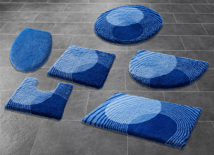 Badgarnituren - Badgarnitur von LineaDue mit rutschhemmender Rückseite, in Größe 100 (Vorleger halbrund, 50/ 80 cm) bis 112 (WC-Deckelbezug, 47/ 50 cm), in Farbe GRÜN Ansicht 3