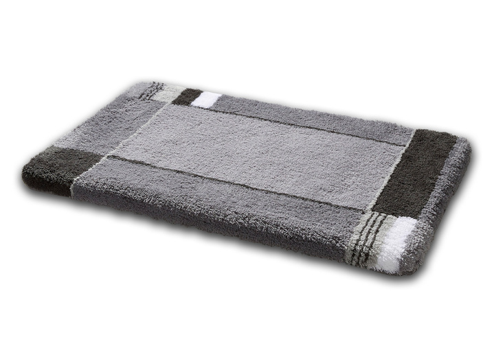 - Badgarnitur von Kleine Wolke mit rutschhemmender Rückseite, in Größe 101 (Teppich, 50/ 65 cm) bis 108 (Stand-WC-Vorleger, 50/ 50 cm), in Farbe ANTHRAZIT