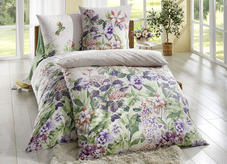 Bettwäschegarnituren - Renforcé Bettwäsche-Garnitur von Kaeppel, in Größe 112 (80/80 cm + 135/200 cm) bis 115 (80/80 cm + 155/220 cm), in Farbe GELB