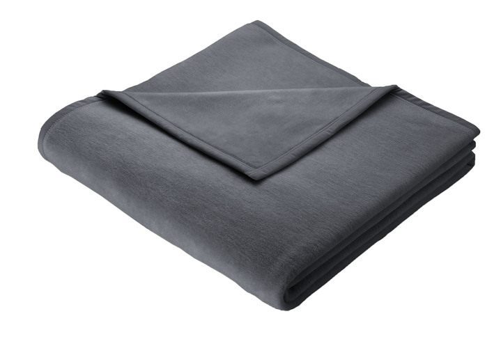 Decken - Hochwertige Schlafdecke mit Veloursband-Einfassung, in Größe 185 (100x150 cm) bis 295 (220x240 cm), in Farbe ANTHRAZIT Ansicht 1