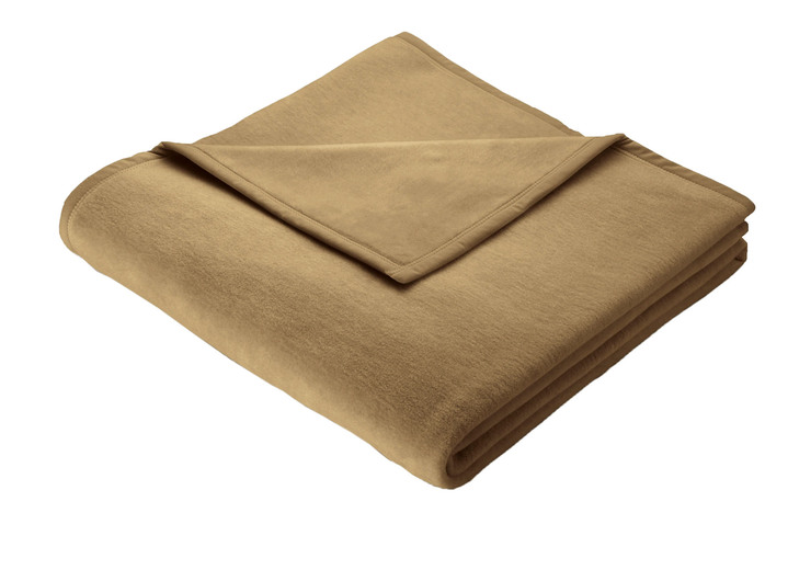 Decken - Hochwertige Schlafdecke mit Veloursband-Einfassung, in Größe 185 (100x150 cm) bis 295 (220x240 cm), in Farbe NUGAT Ansicht 1