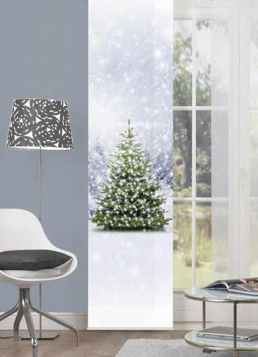 Fensterdekorationen - Schiebevorhang mit Weihnachtsbaum-Motiv, in Farbe MULTICOLOR Ansicht 1