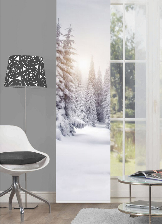 Fensterdekorationen - Schiebevorhang mit Wintersonnen-Motiv, in Farbe MULTICOLOR Ansicht 1