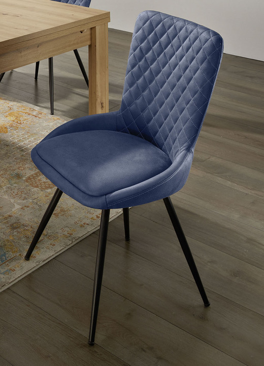 Stühle & Sitzbänke - Stühle im 2er-Set mit Stil und Qualität, in Farbe BLAU Ansicht 1