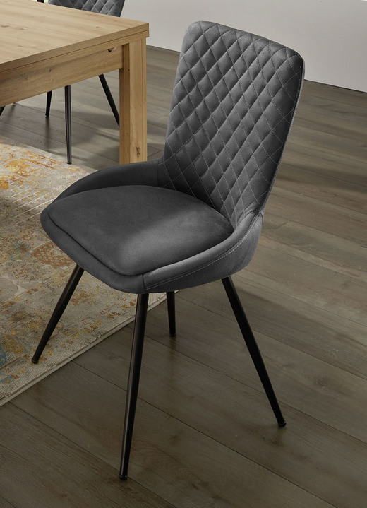 Stühle & Sitzbänke - Stühle im 2er-Set mit Stil und Qualität, in Farbe GRAU Ansicht 1