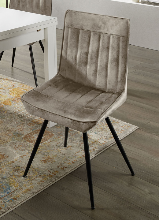 Stühle & Sitzbänke - Stühle im 2er-Set mit Stil und Qualität, in Farbe CAPPUCCINO Ansicht 1