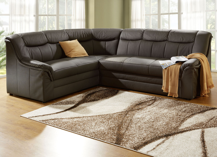 Polsterecken - Polsterecke mit Bezug aus echtem Leder, in Farbe CREME Ansicht 4