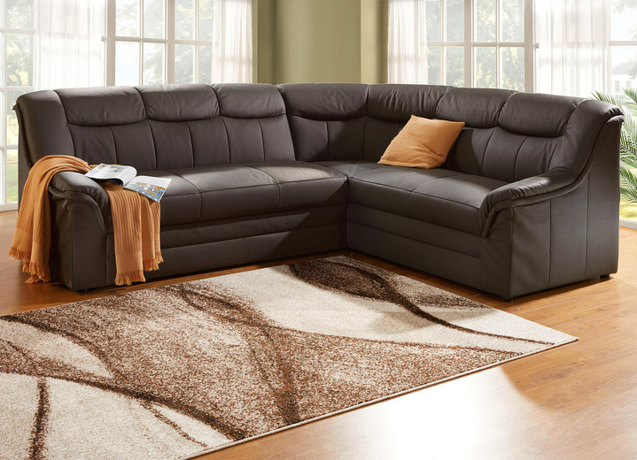 Polsterecken - Polsterecke mit Bezug aus echtem Leder, in Farbe CREME Ansicht 9