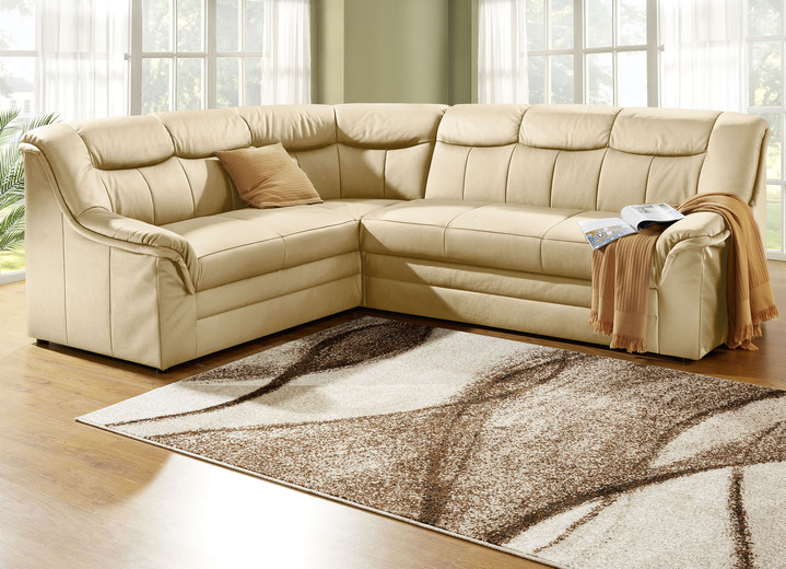 Polsterecken - Polsterecke mit Bezug aus echtem Leder, in Farbe CREME Ansicht 7