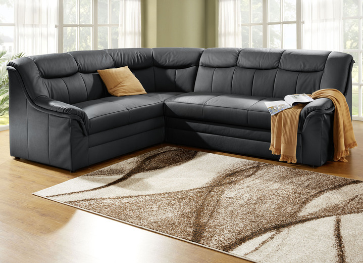 Polsterecken - Polsterecke mit Bezug aus echtem Leder, in Farbe CREME Ansicht 5