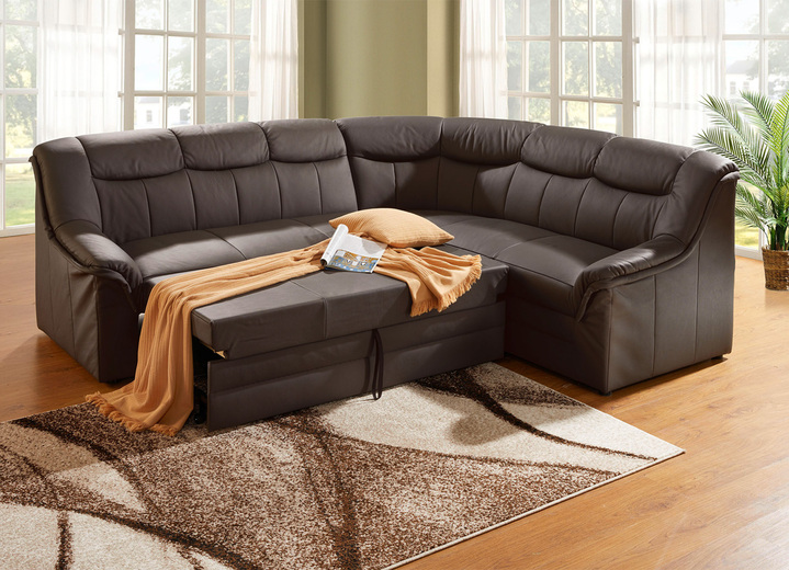 Polsterecken - Polsterecke mit Bezug aus echtem Leder, in Farbe CREME Ansicht 10