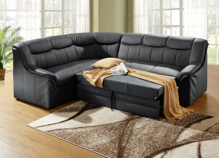 Polsterecken - Polsterecke mit Bezug aus echtem Leder, in Farbe CREME Ansicht 6