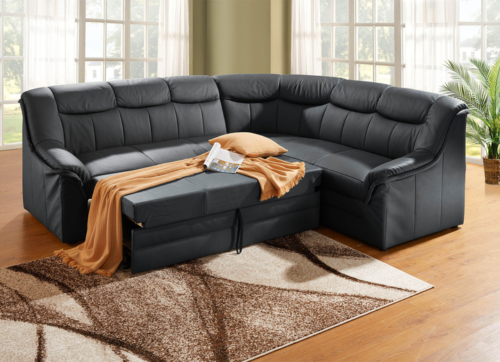 Polsterecken - Polsterecke mit Bezug aus echtem Leder, in Farbe CREME Ansicht 12