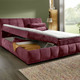 Boxspringbetten - Boxspringbett mit Stauraum im Kopfteil und Bettkasten, in Farbe BORDEAUX