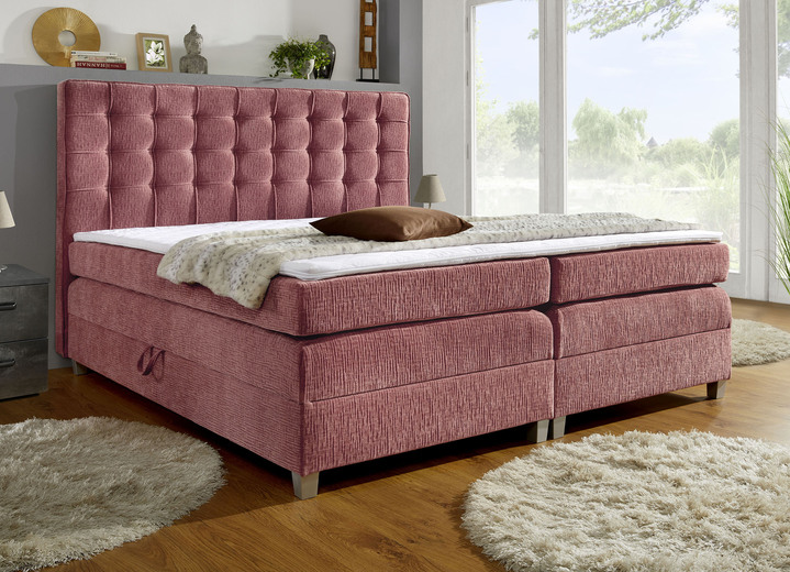 Boxspringbetten - Boxspringbett mit 2 praktischen Bettkästen, in Farbe ROSA Ansicht 1