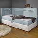 Boxspringbetten - Boxspringbett mit integrierter LED-Beleuchtung, in Farbe WEISS-SILBER, in Ausführung Mit Kopfteil