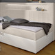 Boxspringbetten - Boxspringbett mit integrierter LED-Beleuchtung, in Farbe WEISS-SILBER, in Ausführung Mit Kopfteil – Farbe WEISS-CREME – Ansicht 3