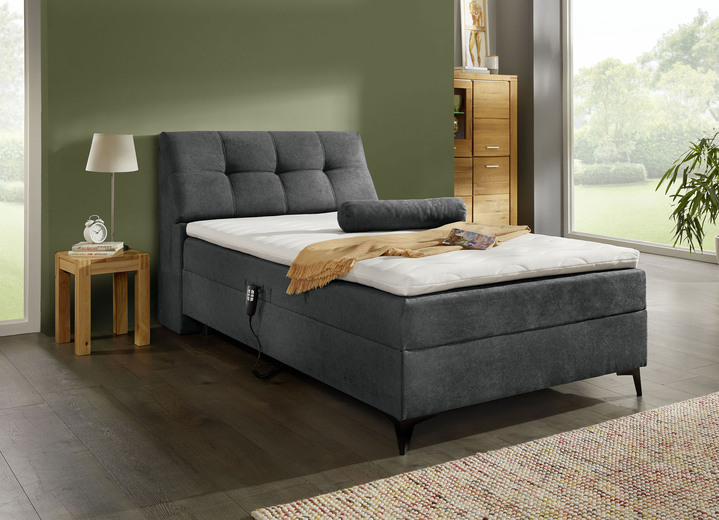 - Exquisites Boxspringbett mit elektronischer Kopf- und Fußteil-Verstellung, in Farbe GRAFIT Ansicht 1