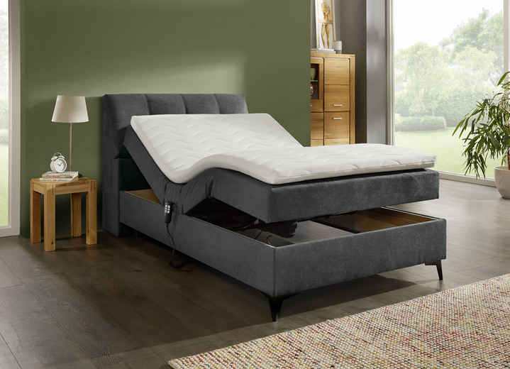 - Exquisites Boxspringbett mit elektronischer Kopf- und Fußteil-Verstellung Ansicht 2 - Exquisites Boxspringbett mit elektronischer Kopf- und Fußteil-Verstellung, in Farbe GRAFIT Ansicht 2