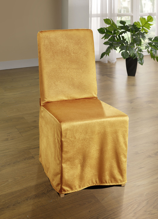- Stuhlhusse in Samtoptik, in Farbe GOLD Ansicht 2