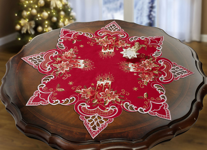 Weihnachten - Festliche Tisch- und Raumdekoration von Schäfer, in Größe 140 (Tischdecke Stern, ø 40 cm) bis 404 (Kissenbezug, 40/40 cm), in Farbe ROT Ansicht 1
