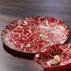 Weihnachtliche Dekorationen - Teller und Schalen aus Glas mit goldfarbenen Relief – Farbe ROT – Ansicht 1 Weihnachtliche Dekorationen - Teller und Schalen aus Glas mit goldfarbenen Relief, in Farbe ROT, in Ausführung Schale – Farbe ROT – Ansicht 1