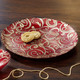 Weihnachtliche Dekorationen - Teller und Schalen aus Glas mit goldfarbenen Relief – Farbe ROT – Ansicht 3 Weihnachtliche Dekorationen - Teller und Schalen aus Glas mit goldfarbenen Relief, in Farbe ROT, in Ausführung Schale – Farbe ROT – Ansicht 3