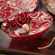 Weihnachtliche Dekorationen - Teller und Schalen aus Glas mit goldfarbenen Relief – Farbe ROT – Ansicht 1 Weihnachtliche Dekorationen - Teller und Schalen aus Glas mit goldfarbenen Relief, in Farbe ROT, in Ausführung Schale – Farbe ROT – Ansicht 1