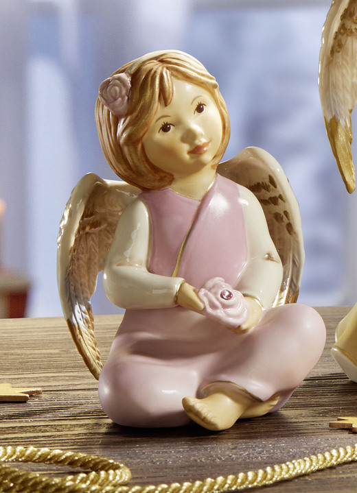 Goebel-Figuren - Bezaubernde Schutzengel aus Feinsteingut, in Farbe ROSA Ansicht 1