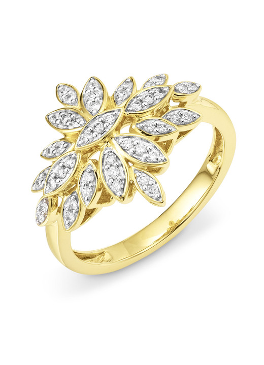 Ringe - Damenring im Blumendesign mit 45 Brillanten, in Größe 160 bis 220, in Farbe  Ansicht 2