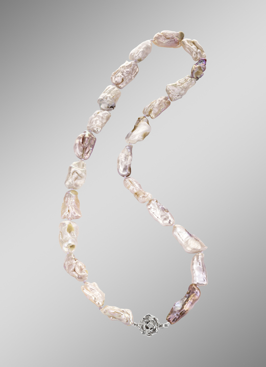 Halsketten - Halskette mit Barock-Perlen, in Farbe  Ansicht 1