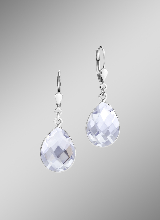 Ohrschmuck - Ohrringe mit facettierten Quarz-Tropfen, in Farbe  Ansicht 1