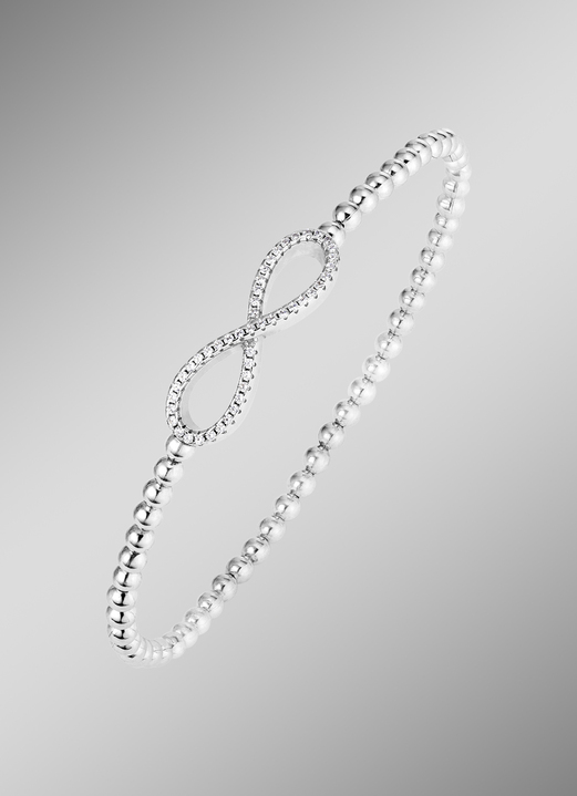 Armbänder - Kugelketten-Armband aus Silber 925/- fein mit Unendlichkeitssymbol, in Farbe  Ansicht 1