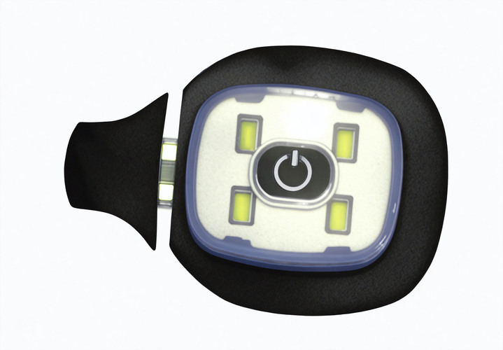 Thermokleidung - Modische Mütze mit integrierter, herausnehmbarer LED-Lampe, in Farbe GRAU Ansicht 3